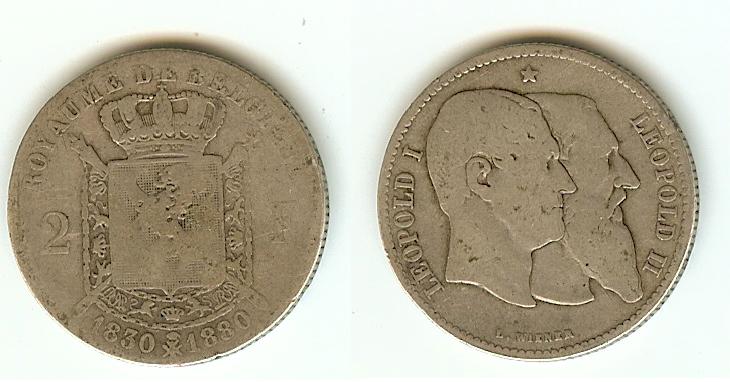 2 Francs 50th Anniversary Indep. 1880(Rare) VG